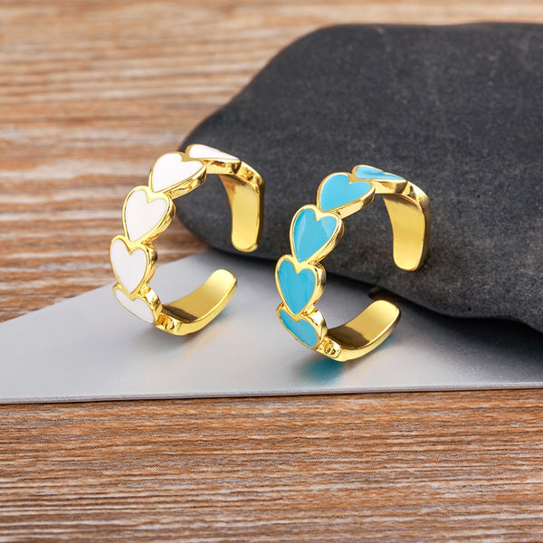 Nuevos anillos románticos con forma de corazón para mujer