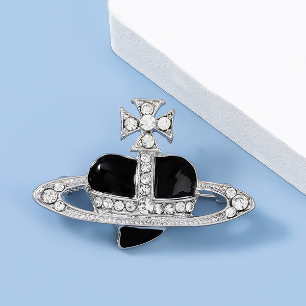 Broche geométrico de flor en forma de corazón de metal de moda para mujer