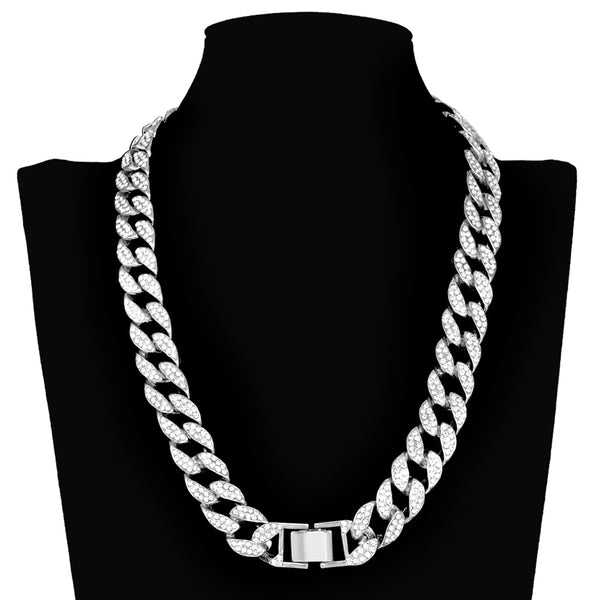 Necklace Chain Cuban Link Trendy Gold Silver Color Pendant Necklaces