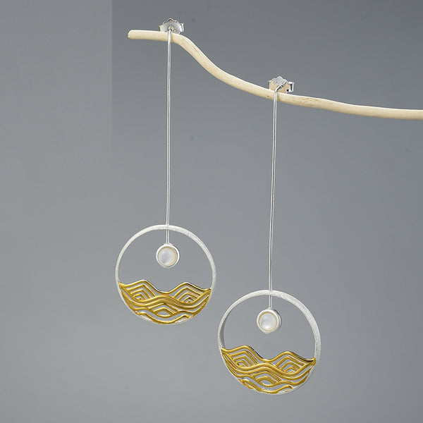 Pendientes colgantes con diseño de luz de luna