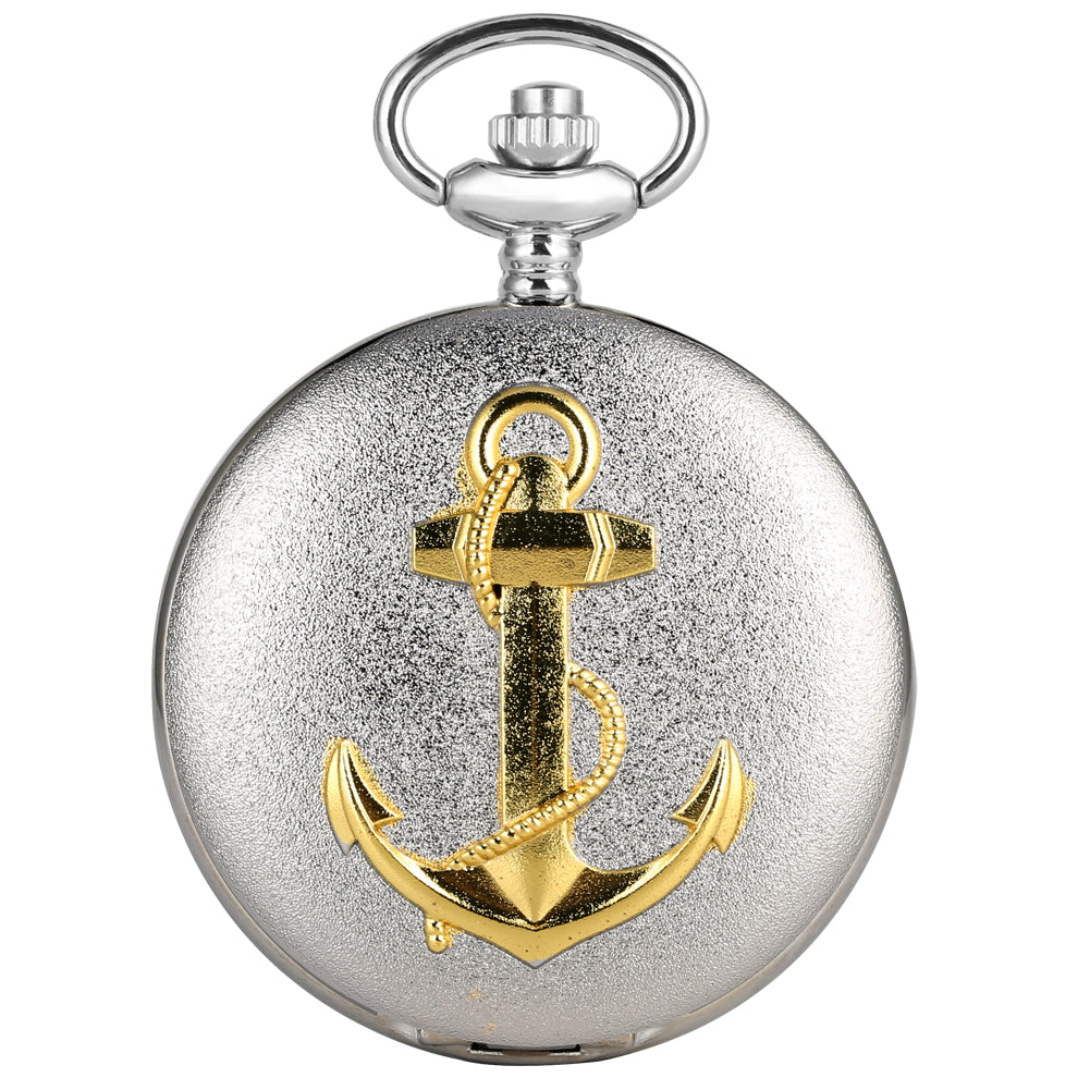 3D Rope Silver/Bronze Sailing Design Quartz Pocket Watch