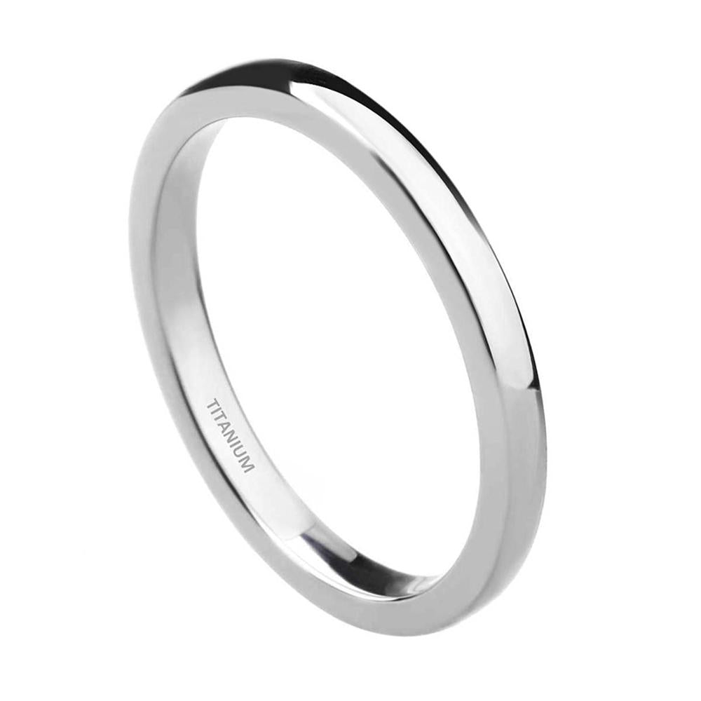 Blue Slim Titanium  Female Engagement Ring