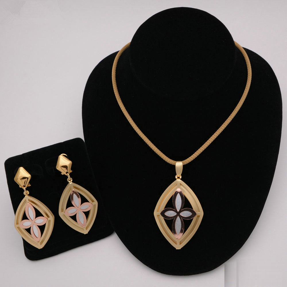 African Round Necklace Bracelet Dubai Gold Jewelry Sets
