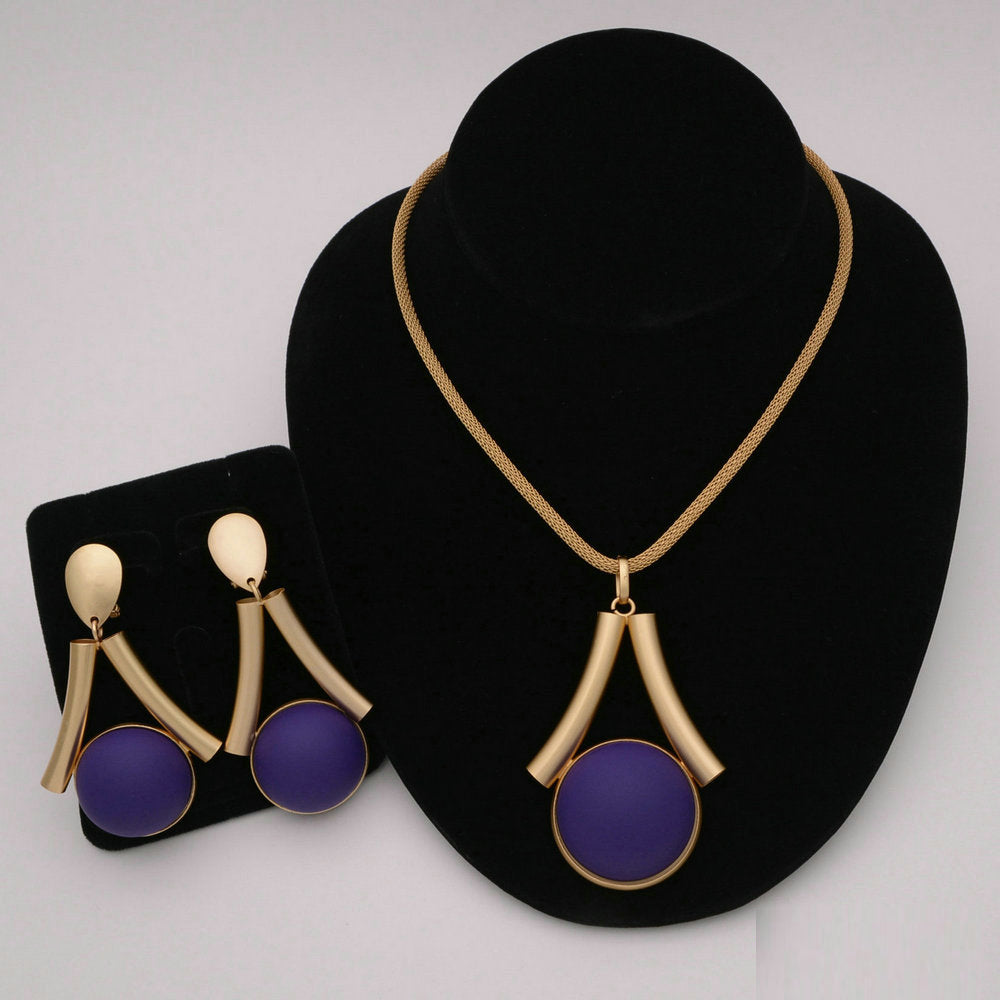African Round Necklace Bracelet Dubai Gold Jewelry Sets