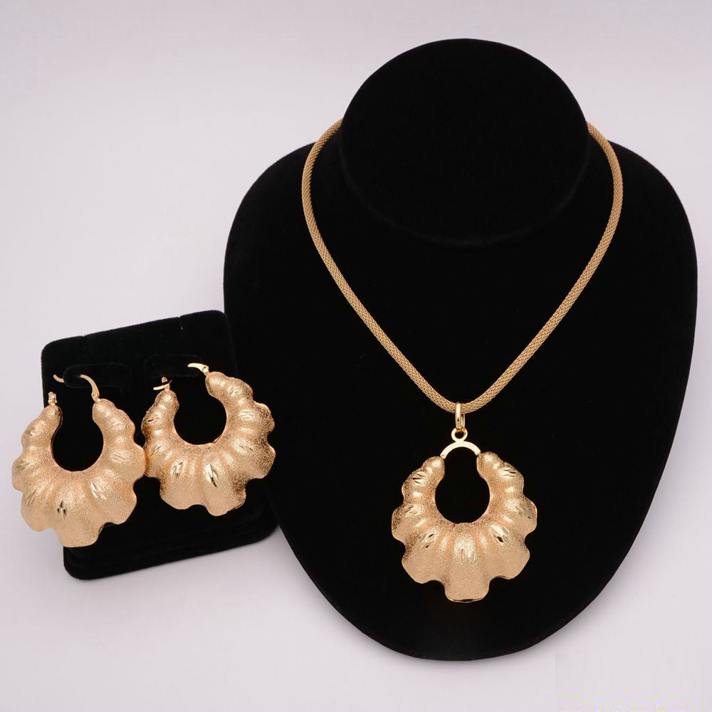 African Round Necklace Bracelet Dubai Gold Jewelry Sets