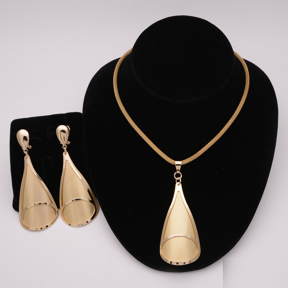 African Round Necklace Bracelet Dubai Gold Jewelry Sets