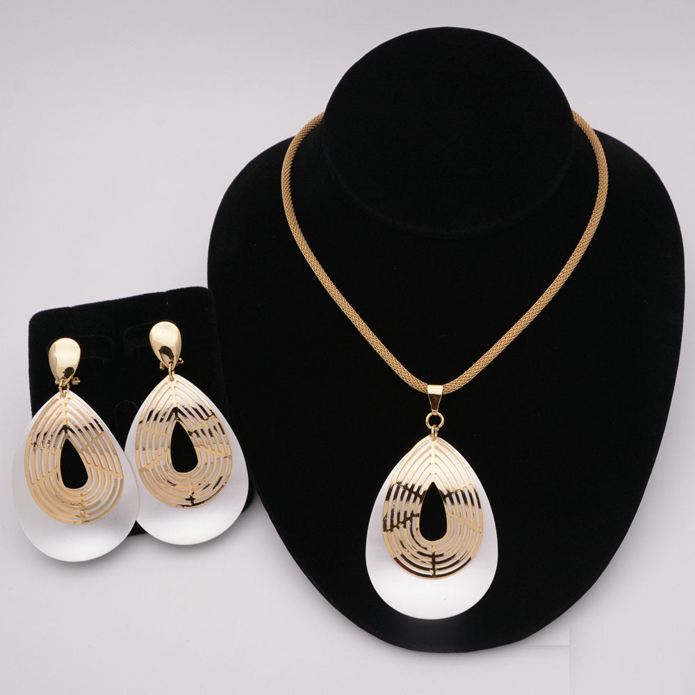 African Round Necklace Bracelet Dubai Gold Jewelry Sets