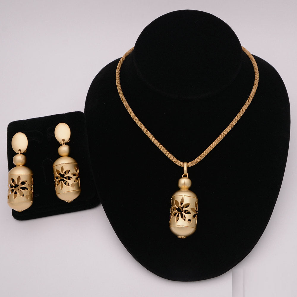 African Round Necklace Bracelet Dubai Gold Jewelry Sets