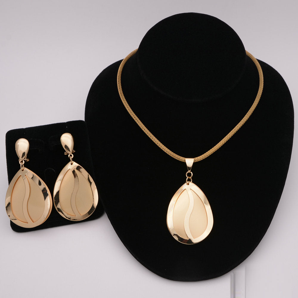 African Round Necklace Bracelet Dubai Gold Jewelry Sets