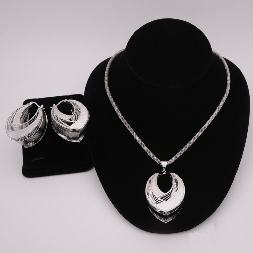 African Round Necklace Bracelet Dubai Gold Jewelry Sets
