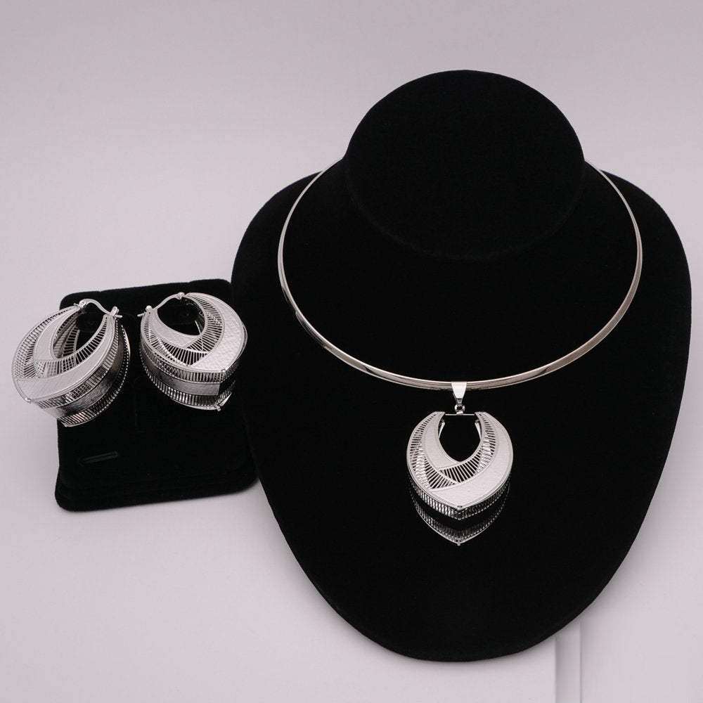 African Round Necklace Bracelet Dubai Gold Jewelry Sets