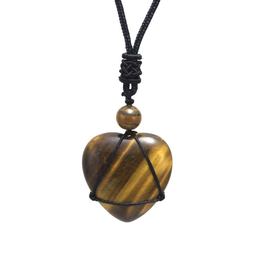 Crystal Quartz Reiki Rope Wrapped Stone Necklace