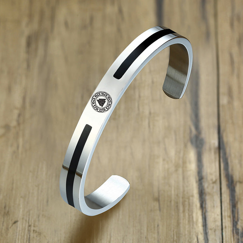 Viking Logo Cuff Bracelet For Gentleman
