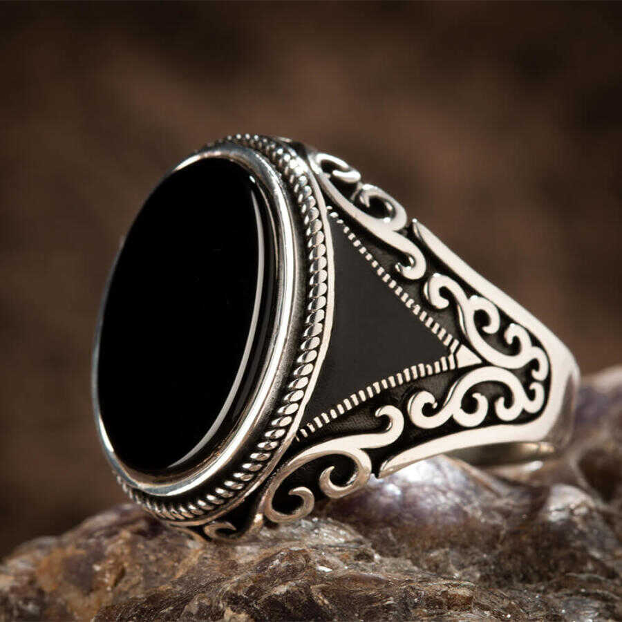 Vintage Turkish Handmade Silver Color Ring For Men