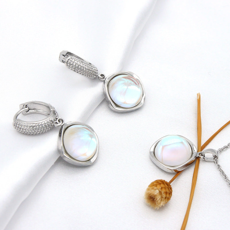 Elegant Round Colorful Crystal Dangle Earrings Jewelry Sets
