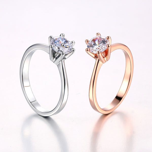 Wedding Engagement Rings For Women Female Jewellry Silver Color Ring