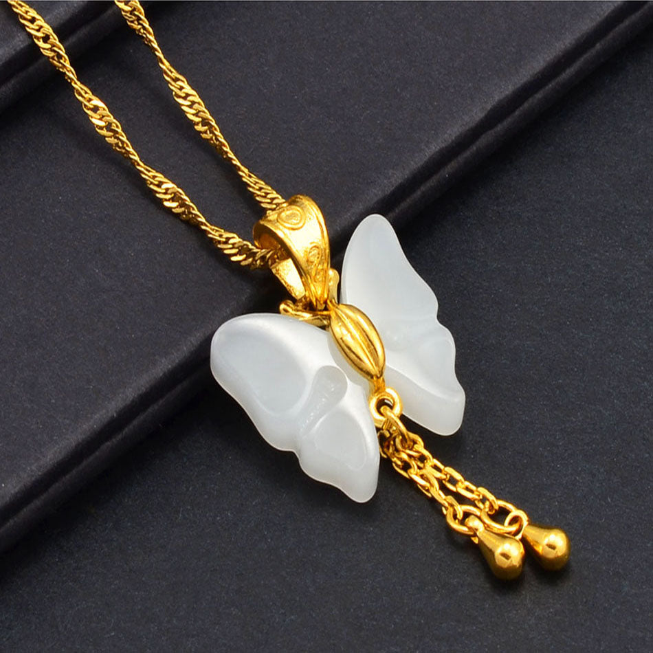 The butterfly Necklaces for Women Green