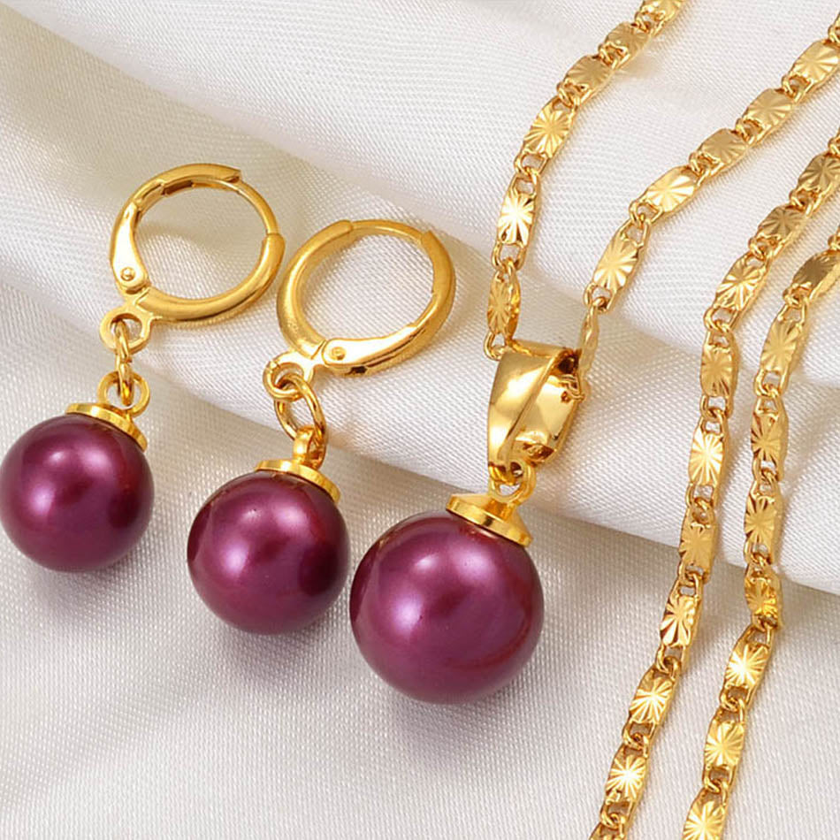 Hawaiian Colour Ball Pearl Jewelry sets