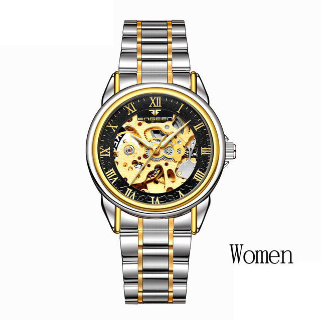 Couple Steel Mechanical Wrist Watch for Men and Women