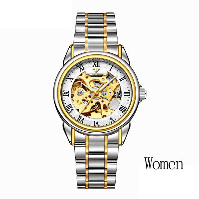 Couple Steel Mechanical Wrist Watch for Men and Women