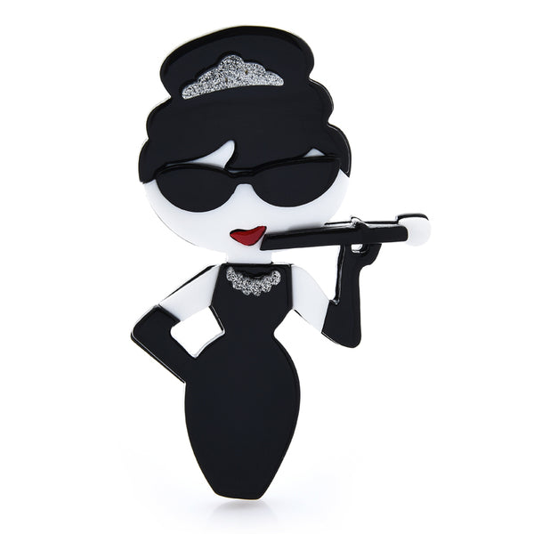Acrylic Famous Actor Figure Brooches For Women