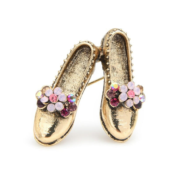 Retro Vintage Shoes Brooches Women Metal