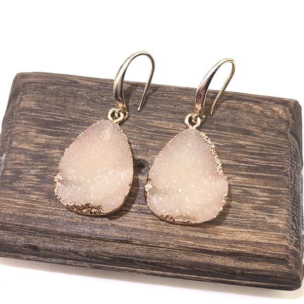 Pendientes colgantes de gota de agua de colores de joyería europea