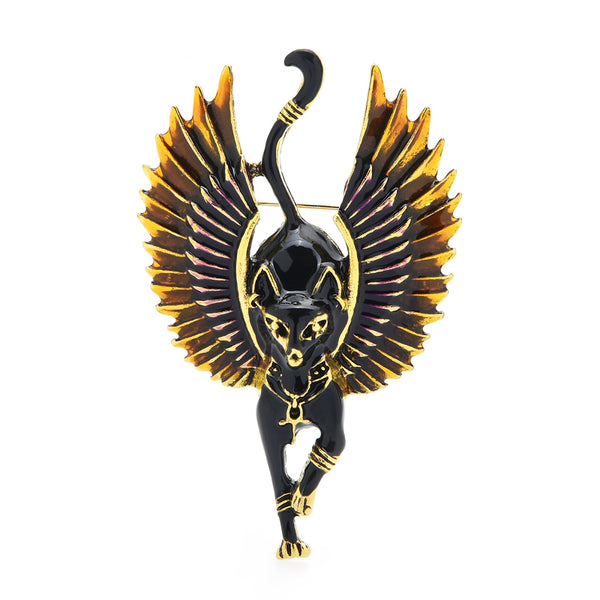 Flying Angel Cat With Wings Enamel Animal Brooch