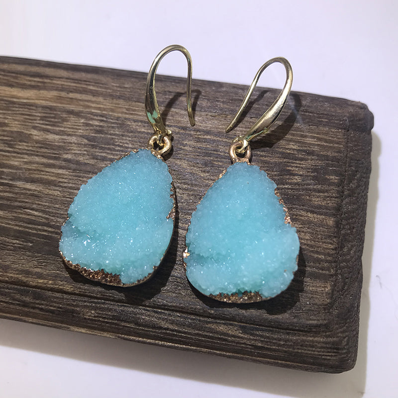 European Jewelry Colorful Water Drop Dangle Earrings