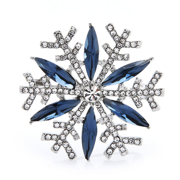 Broches de copos de nieve con diamantes de imitación para mujeres y hombres