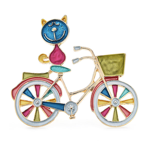 Multicolor Enamel Cat Brooch Pins Gift Si