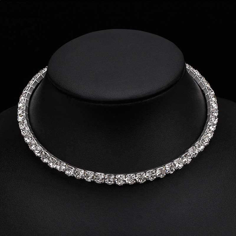 Bridal Fashion Crystal Rhinestone Choker Necklace