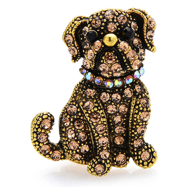 Broches vintage de perro Sharpie sentado para mujeres y hombres, con diamantes de imitación, para mascotas, fiestas, informales