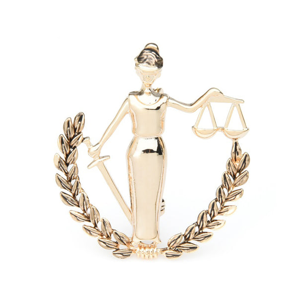 Gold Color Libra Constellation Brooches Women Metal Party Banquet Brooch