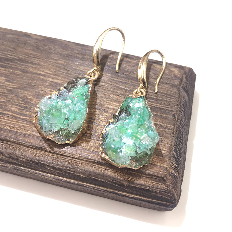 European Jewelry Colorful Water Drop Dangle Earrings