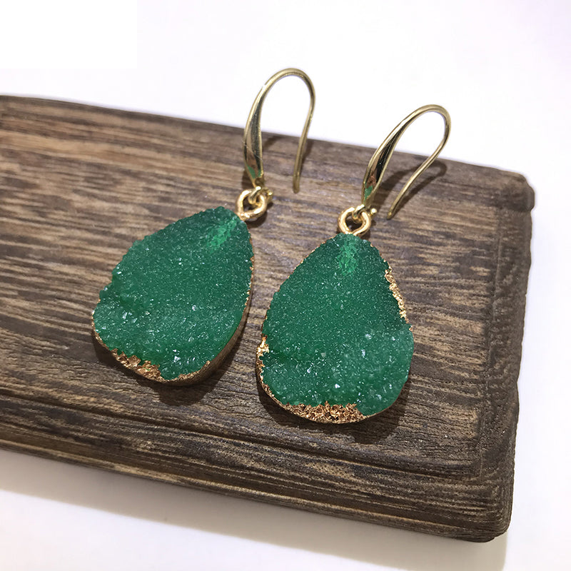 European Jewelry Colorful Water Drop Dangle Earrings
