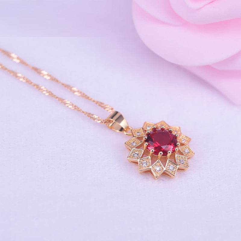 Romantic Wedding Jewelry Flower Necklace and Earring set