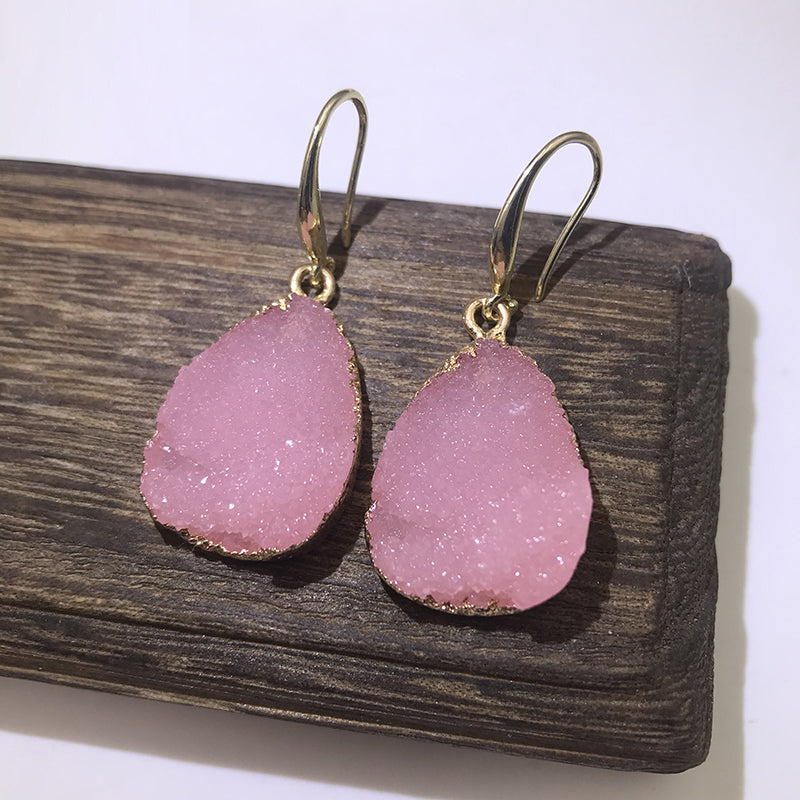 European Jewelry Colorful Water Drop Dangle Earrings