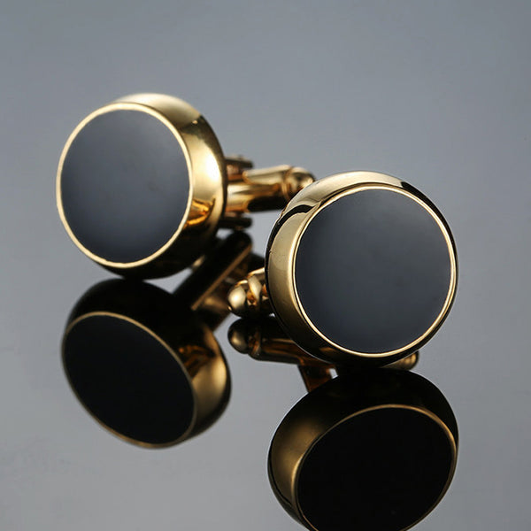 fashion round gold cufflinks