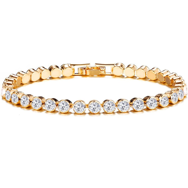 Pulsera coreana de cristal de lujo para mujer