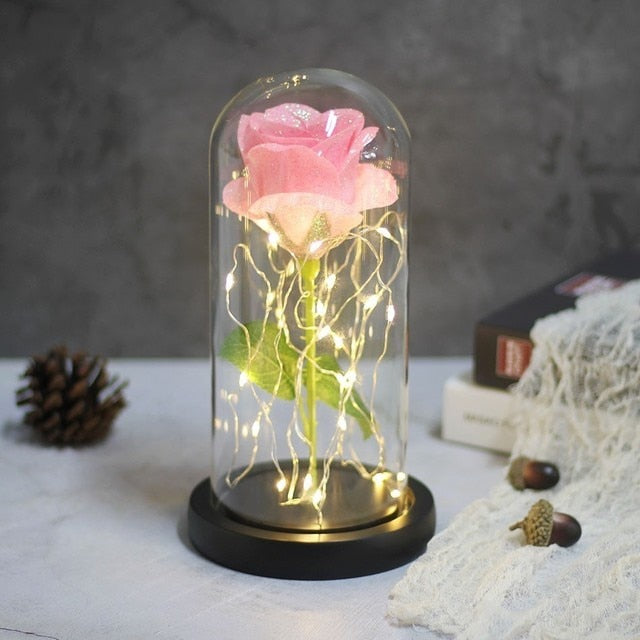 Beauty And Beast Rose In Flask