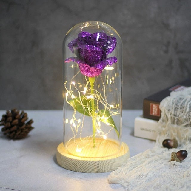 Beauty And Beast Rose In Flask
