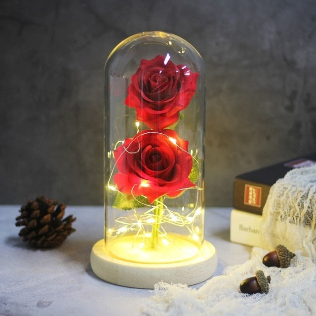 Two Roses Beauty And The Beast Red Rose