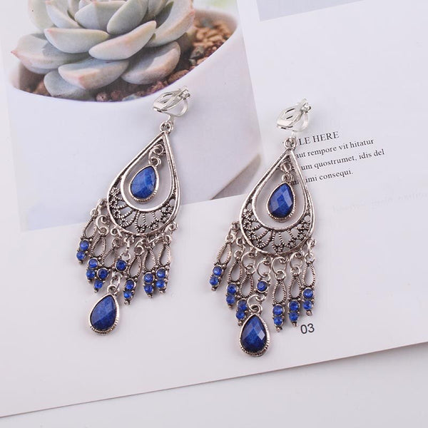 Vintage Bohemia clip on earrings non piercing earrings