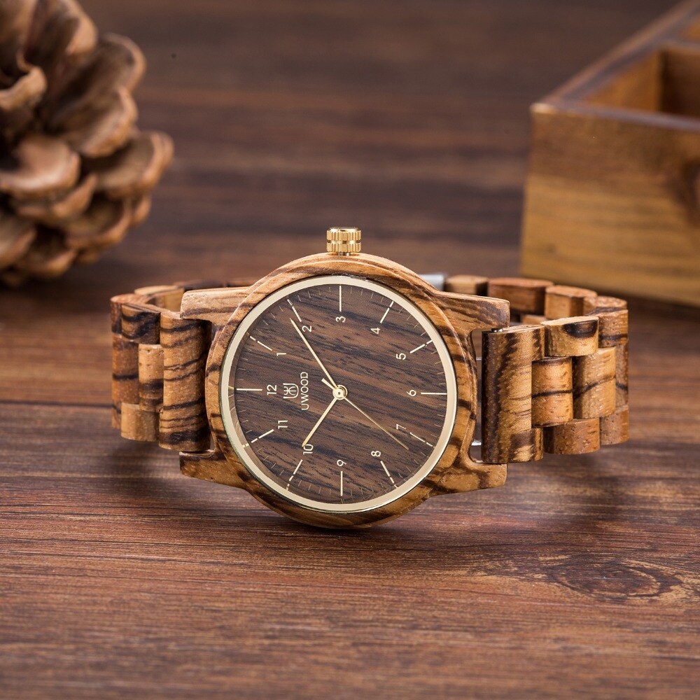 Luxury Women Watch Wood Leather Wristwatches
