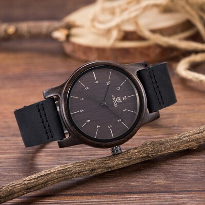 Luxury Women Watch Wood Leather Wristwatches