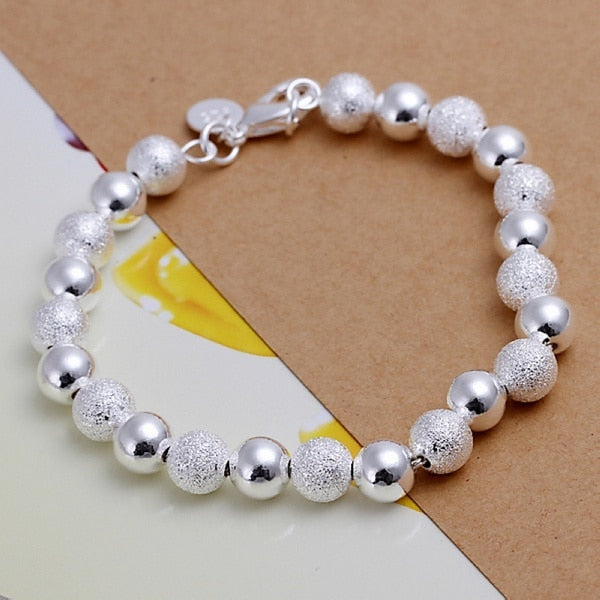 Silver color exquisite sandy Beads bracelet