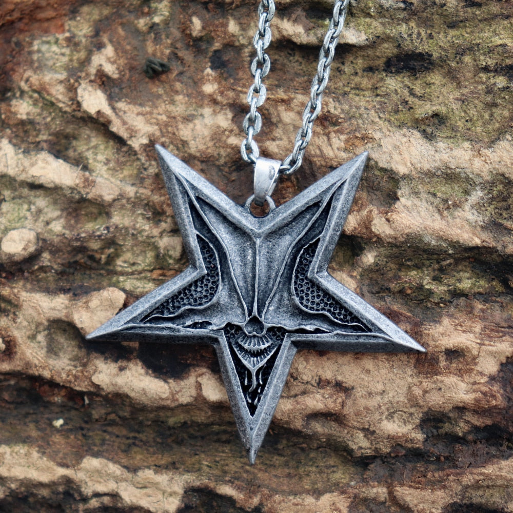 Mens Satanic Satan Inverted Pentagram Necklaces