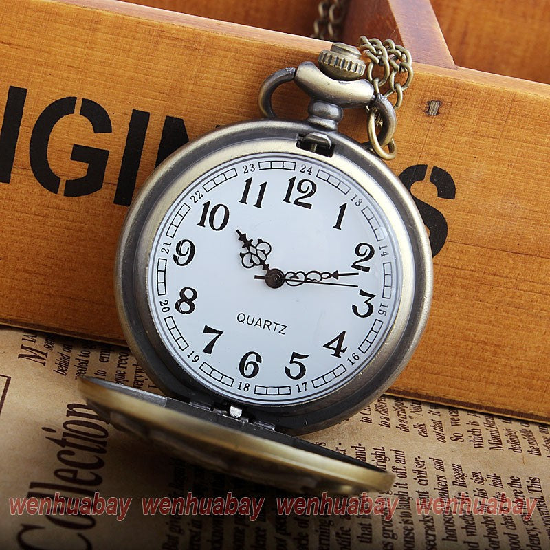 Retro Quartz Pocket Watch Necklace Chain Pendant Magic  Watches