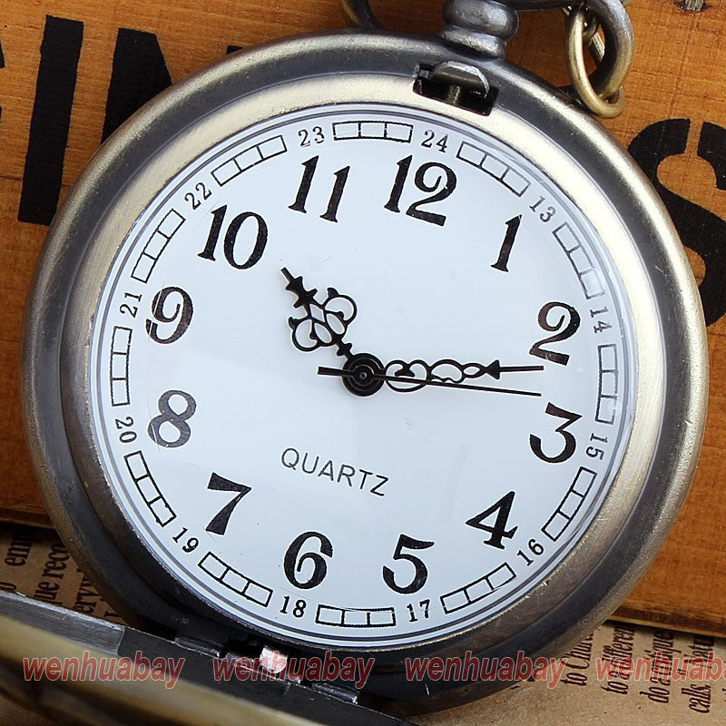Retro Quartz Pocket Watch Necklace Chain Pendant Magic  Watches